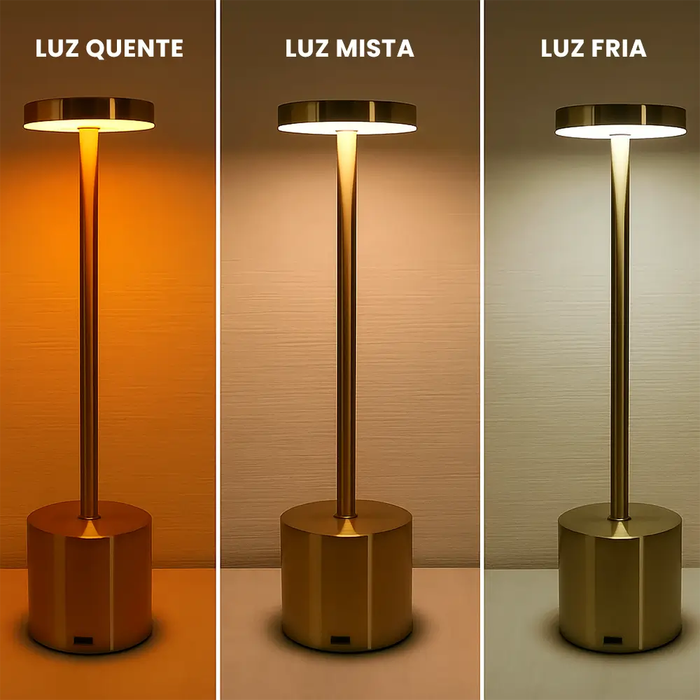 Luminária LED TouchLumme de Mesa – Recarregável