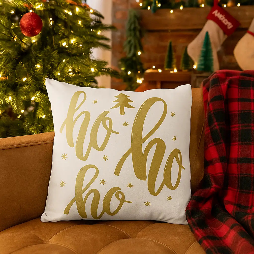 Kit 2 Capas de Almofada Natalinas HoHoHo – 45x45cm