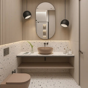 Espelho Oval Aura com LED 40x50 – Não Precisa Furar a Parede