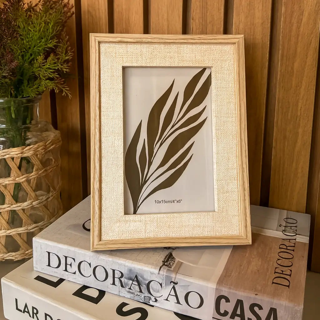 Porta-Retrato Linen Decor – Moldura de Madeira
