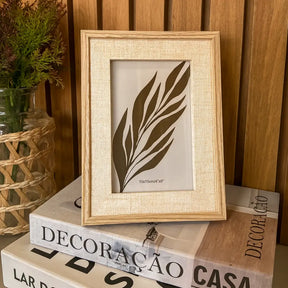 Porta-Retrato Linen Decor – Moldura de Madeira
