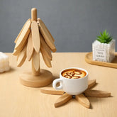 Descanso de Panela Dobrável Árvore de Bambu