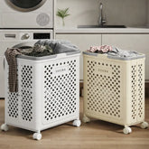 Carrinho de Roupas Sujas Dobrável Multiuso com Rodinhas