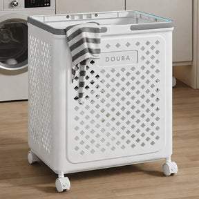 Carrinho de Roupas Sujas Dobrável Multiuso com Rodinhas