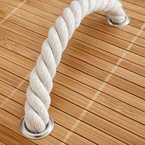 Cesto de Roupas Sujas de Bambu Dobrável Multiuso