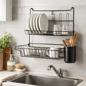 Escorredor de Louça Suspenso Dobrável de Parede