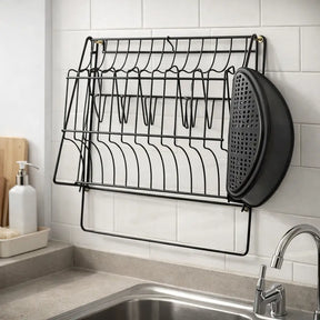 Escorredor de Louça Suspenso Dobrável de Parede