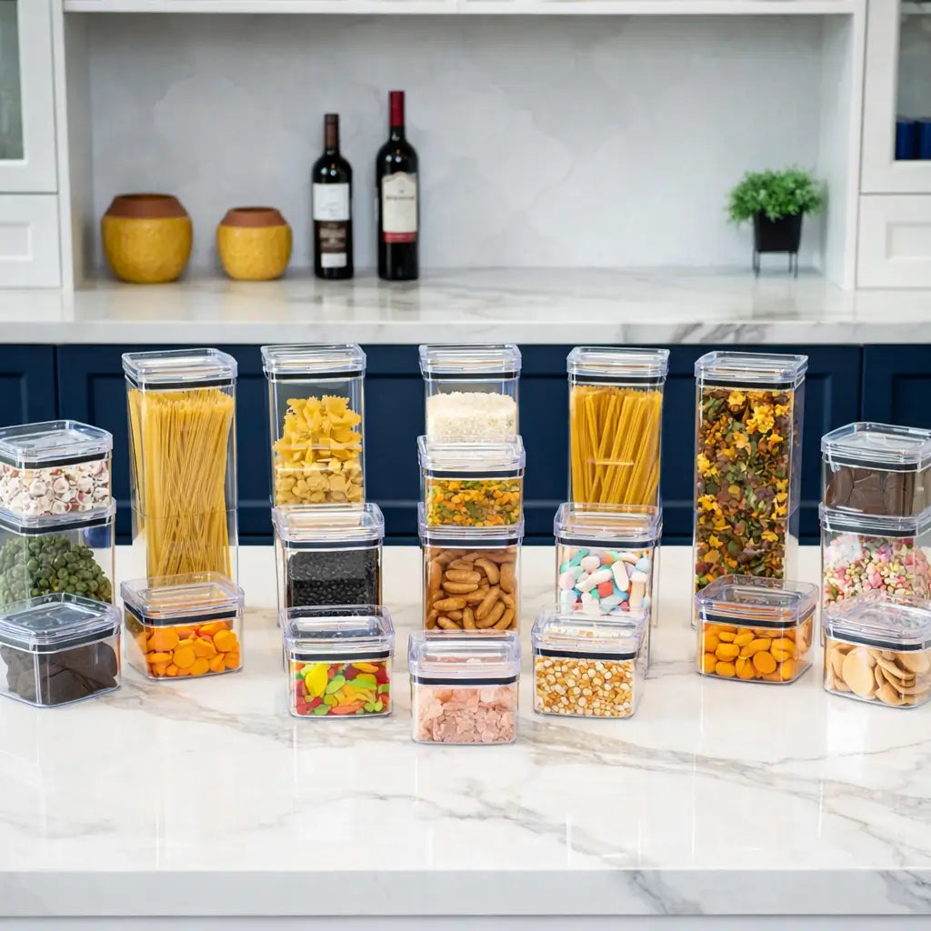 KIT 10 Potes Herméticos Organizadores de Cozinha