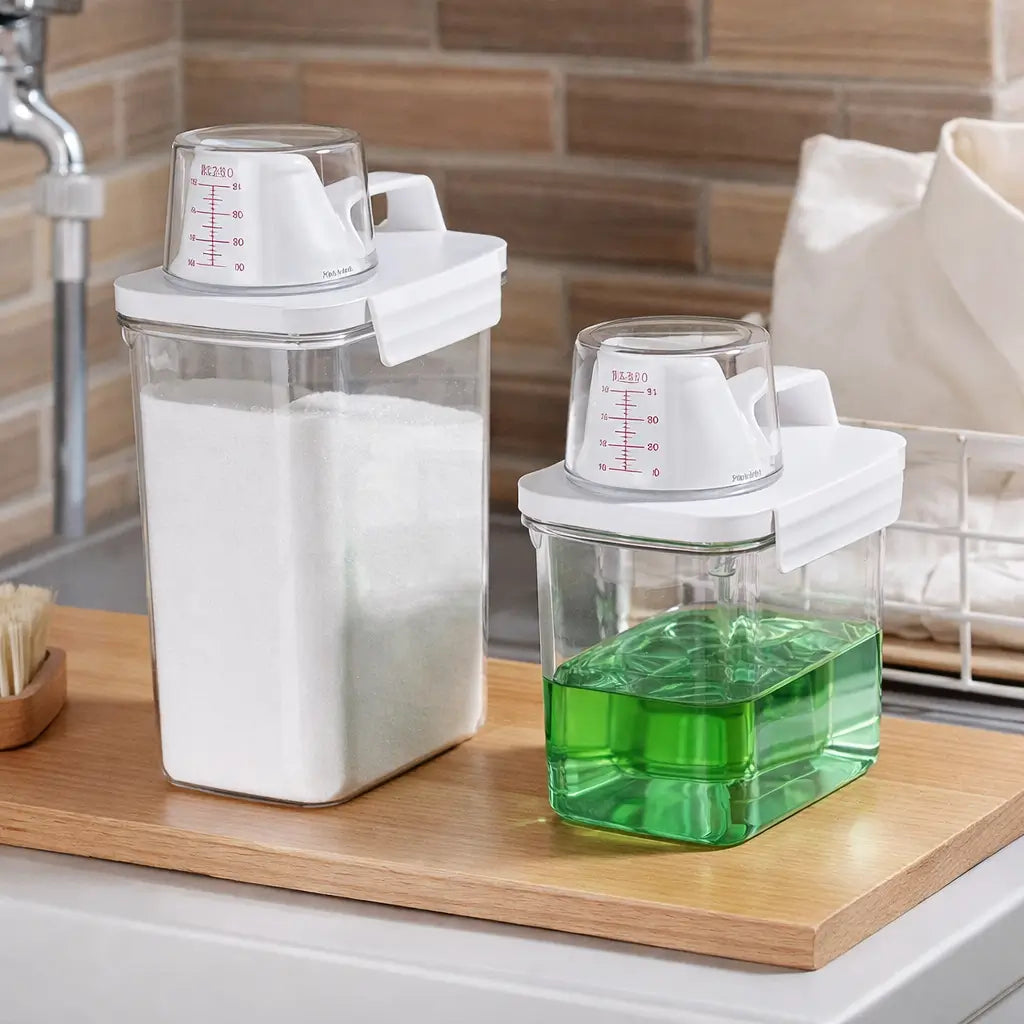 Dispenser Hermético de Sabão e Amaciante com Tampa Dosadora