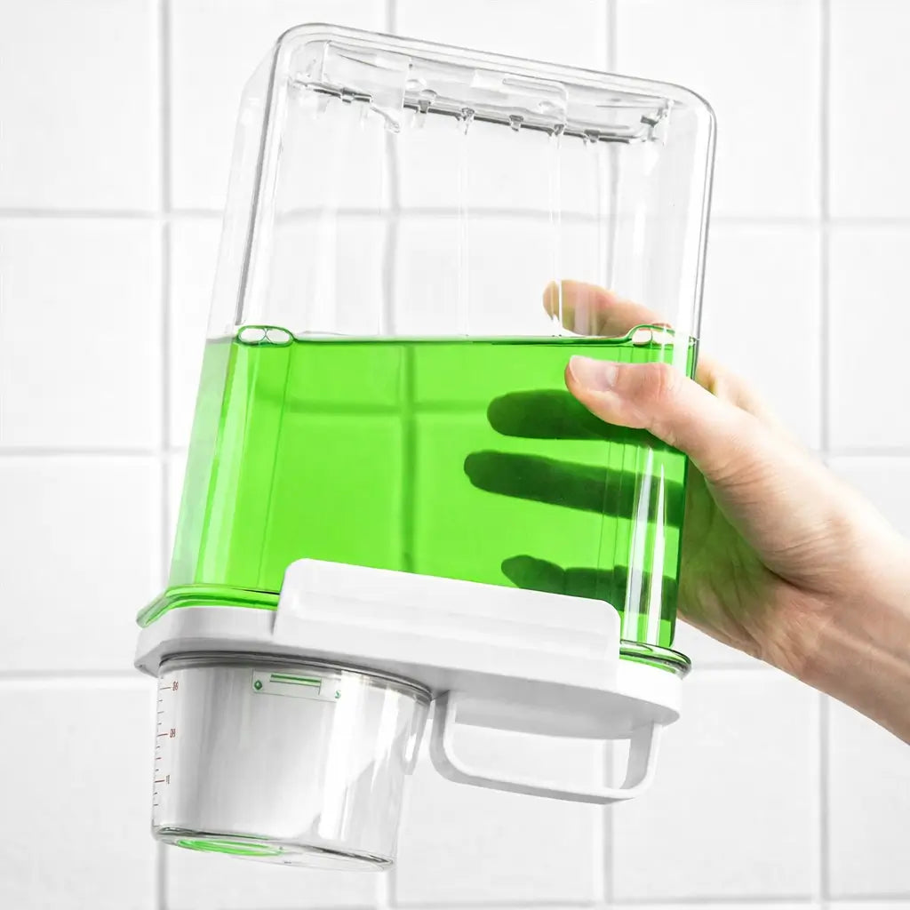 Dispenser Hermético de Sabão e Amaciante com Tampa Dosadora