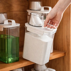 Dispenser Hermético de Sabão e Amaciante com Tampa Dosadora