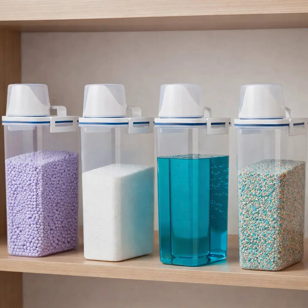 Dispenser Hermético de Sabão e Amaciante com Tampa Dosadora