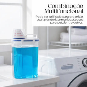 Dispenser Hermético de Sabão e Amaciante com Tampa Dosadora