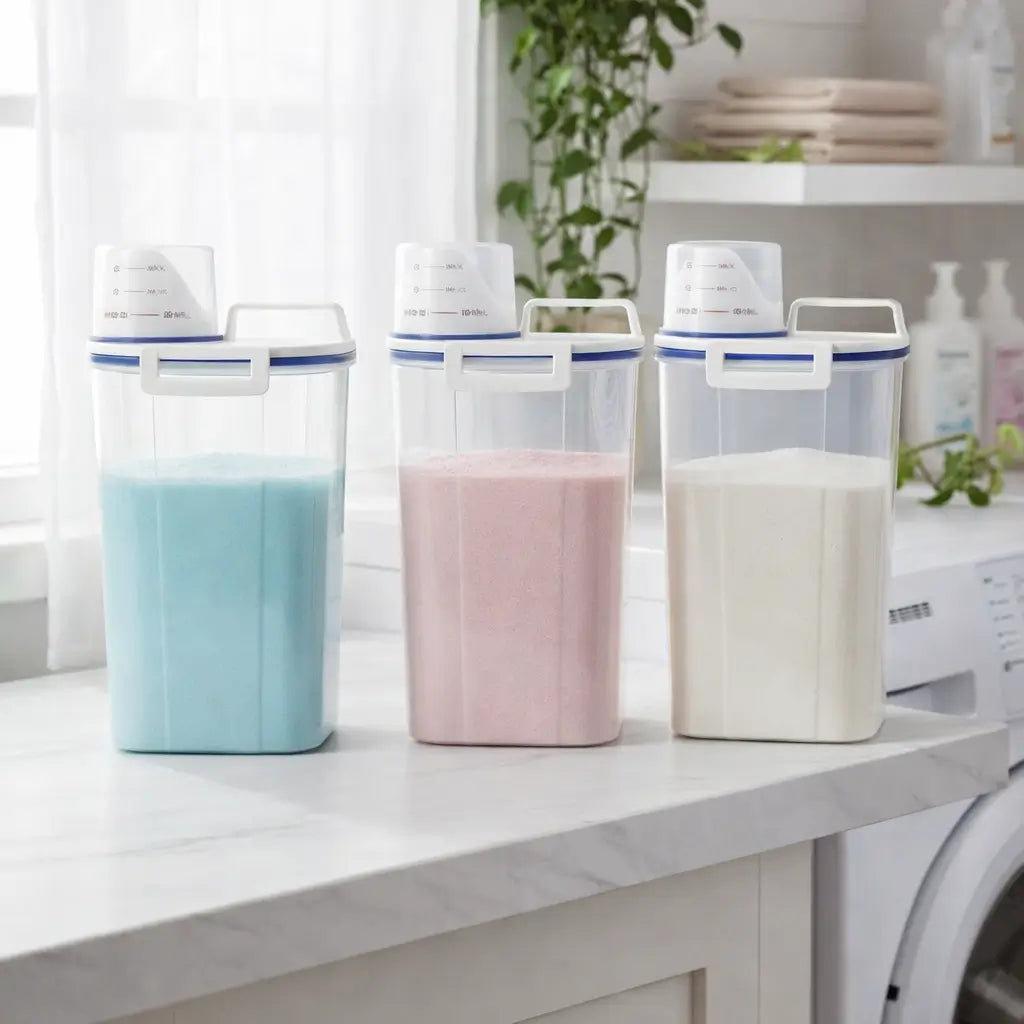 Dispenser Hermético de Sabão e Amaciante com Tampa Dosadora