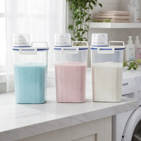 Dispenser Hermético de Sabão e Amaciante com Tampa Dosadora