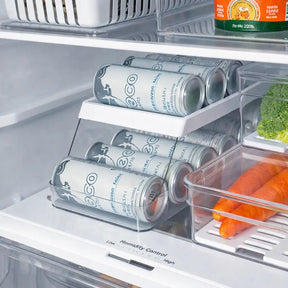 Porta-Latas Organizador com Rolagem Inteligente para Geladeira