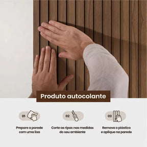 Painel Ripado EVA Flexível Autocolante – Revestimento de Parede