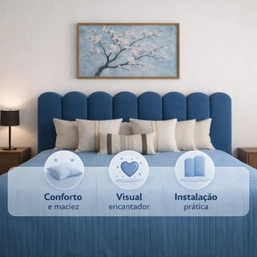 Cabeceira Nuvem Modular Estofada Autocolante 20x45