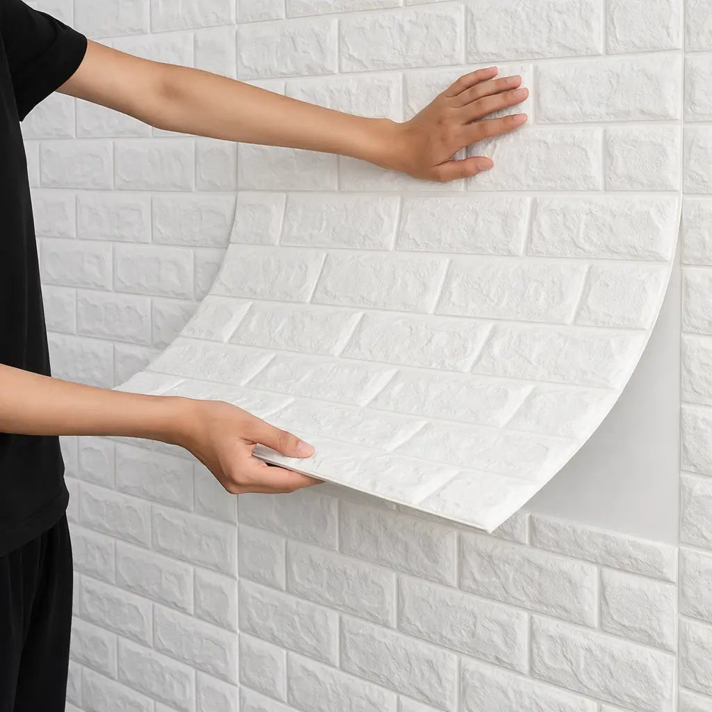 Placa Adesiva 3D Tijolinho 70x77 – Revestimento de Parede Sem Obra