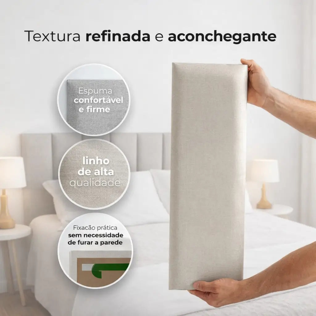 Cabeceira Modular Linho Autocolante 20x60