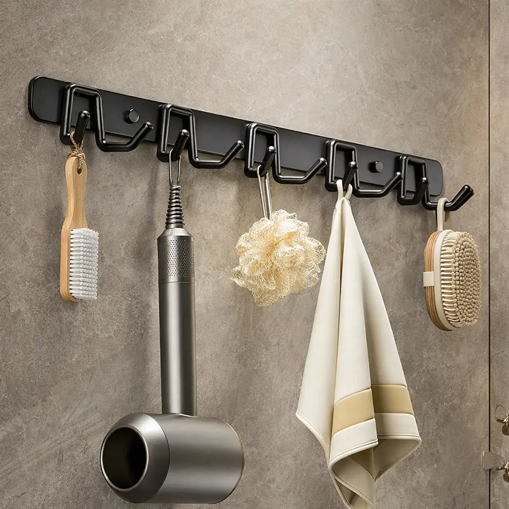 Trilho de Ganchos Metálicos Organizadores Deluxe – Não Precisa de Furos