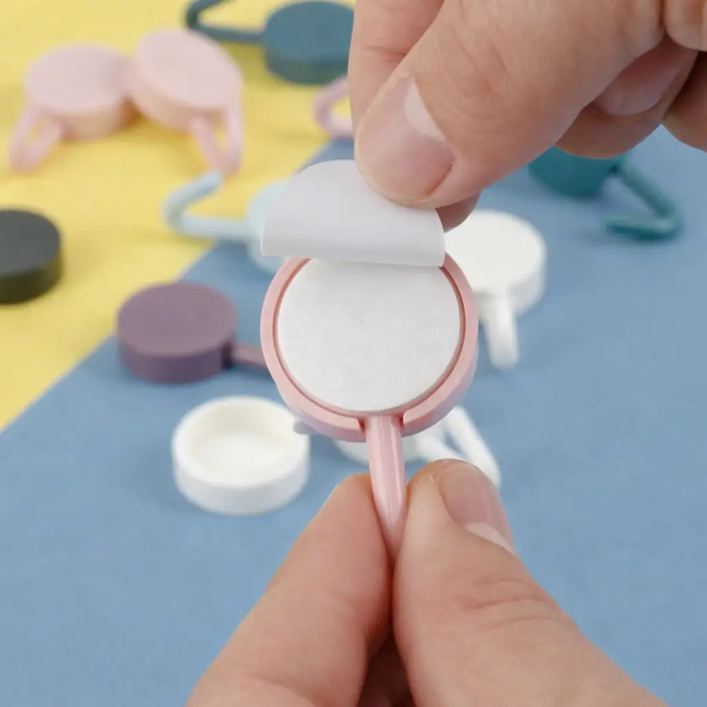 KIT 10 Ganchos Organizadores Colors Multiuso Autocolante