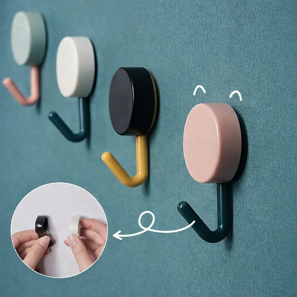 KIT 10 Ganchos Organizadores Colors Multiuso Autocolante