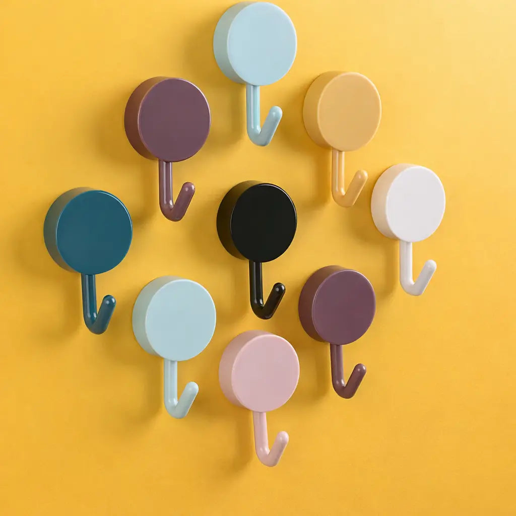 KIT 10 Ganchos Organizadores Colors Multiuso Autocolante