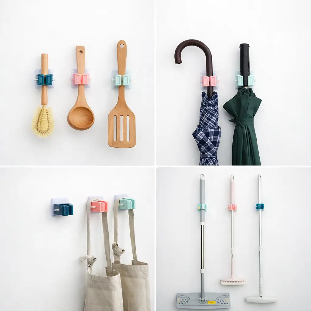 KIT 5 Ganchos Organizadores de Lavanderia Autocolante