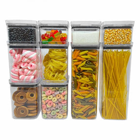 KIT 10 Potes Herméticos Organizadores de Cozinha