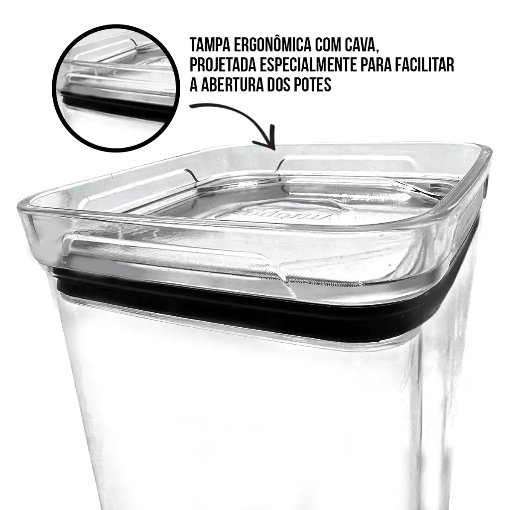 KIT 10 Potes Herméticos Organizadores de Cozinha