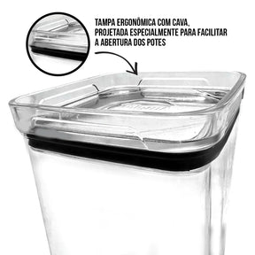 KIT 10 Potes Herméticos Organizadores de Cozinha