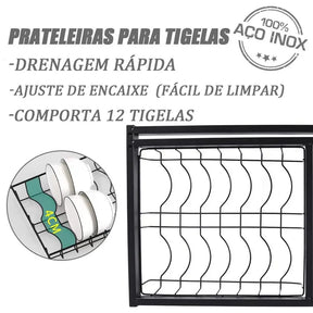Escorredor de Louça Compacto para Pia 65cm