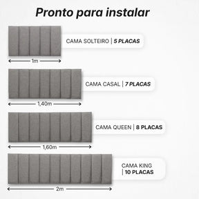 Cabeceira Modular Linho Autocolante 20x60