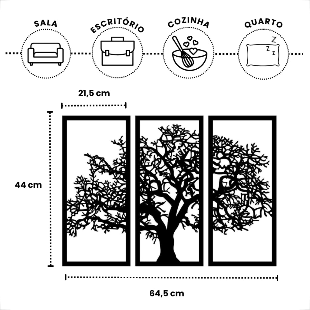 Quadros Vazados Trio da Vida – Feito em Madeira