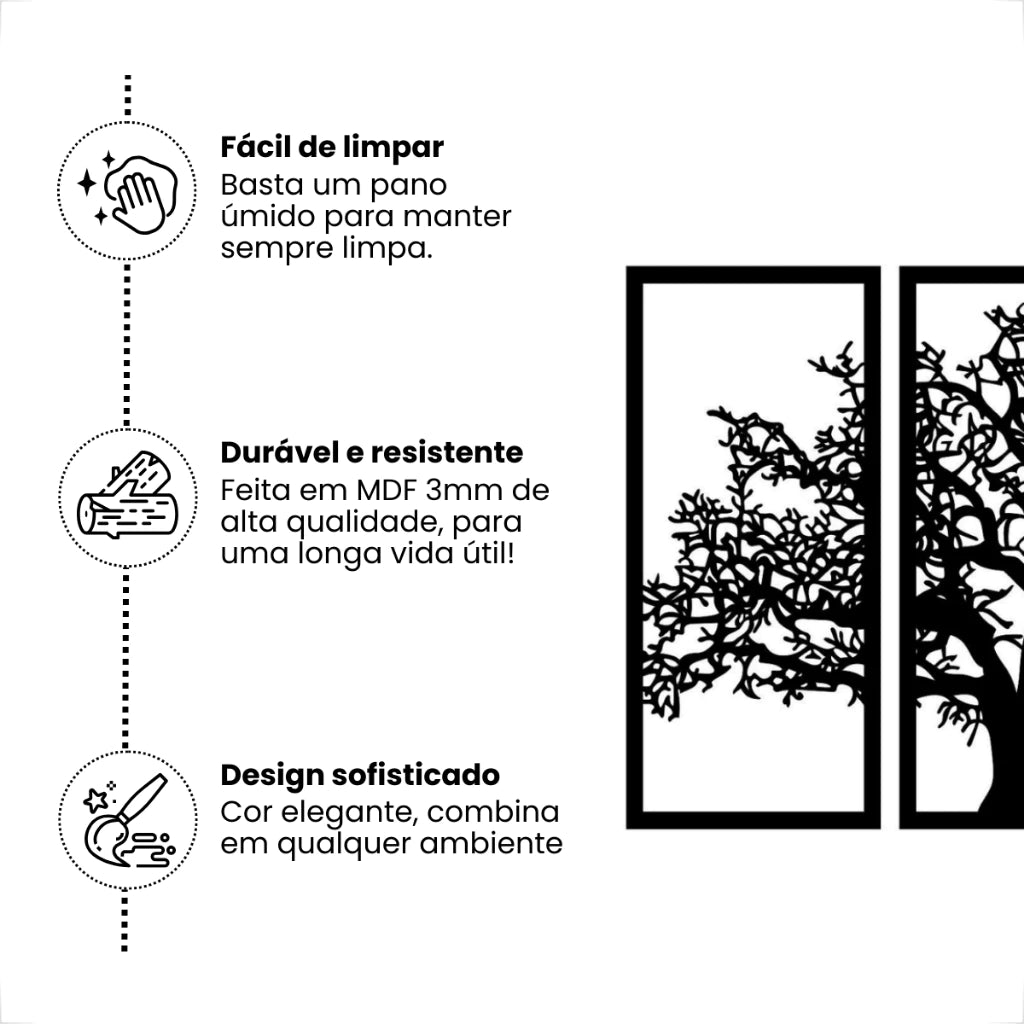 Quadros Vazados Trio da Vida – Feito em Madeira
