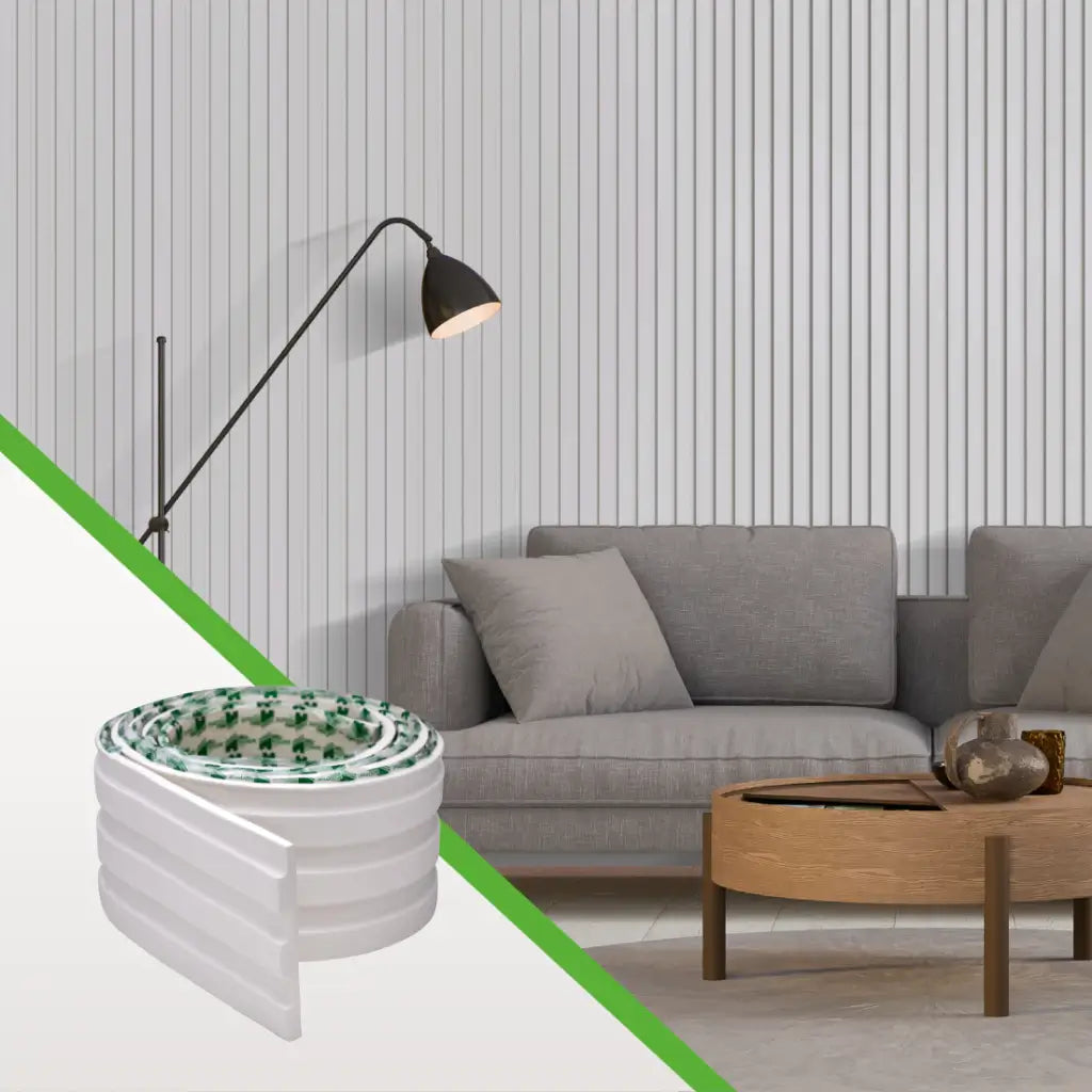 Painel Ripado EVA Flexível Autocolante – Revestimento de Parede