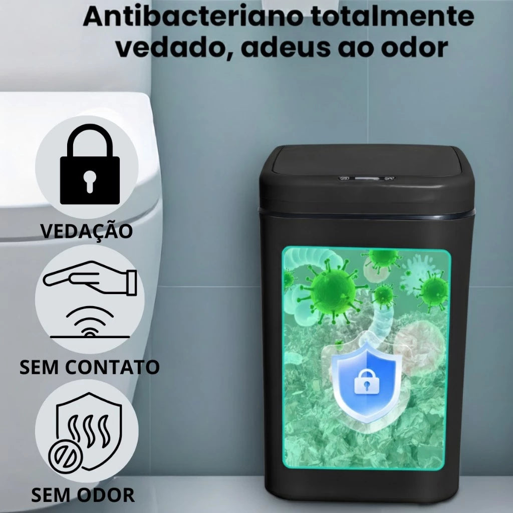 Lixeira Smart com Sensor Abre e Fecha Automático 16L
