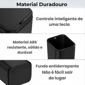 Lixeira Smart com Sensor Abre e Fecha Automático 16L