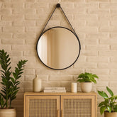 Espelho Redondo Adnet com Alça de Couro – 40cm ou 60cm