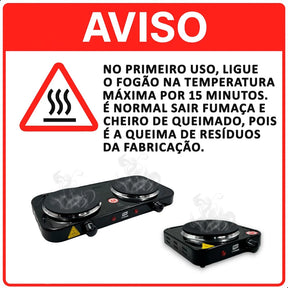 Cooktop Elétrico de Mesa 2 Bocas com Controle de Temperatura