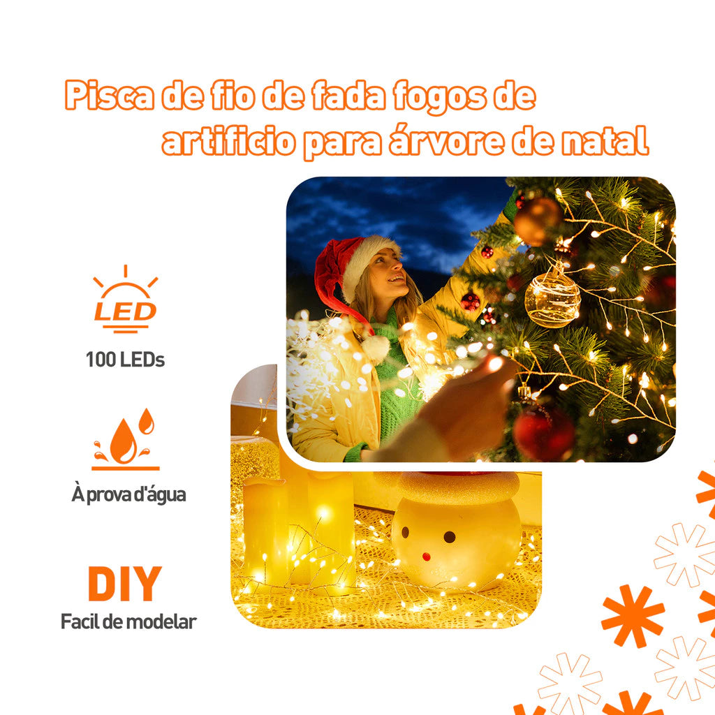 Fio de Fada LED à Prova D'Água com Controle Remoto – 10m ou 20m Bivolt