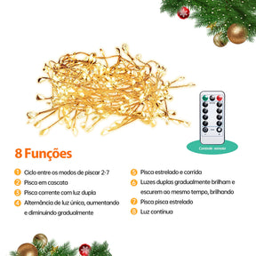 Fio de Fada LED à Prova D'Água com Controle Remoto – 10m ou 20m Bivolt