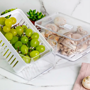 Kit Potes Organizadores FreshBox 3,8L para Geladeira – Com Sistema de Drenagem